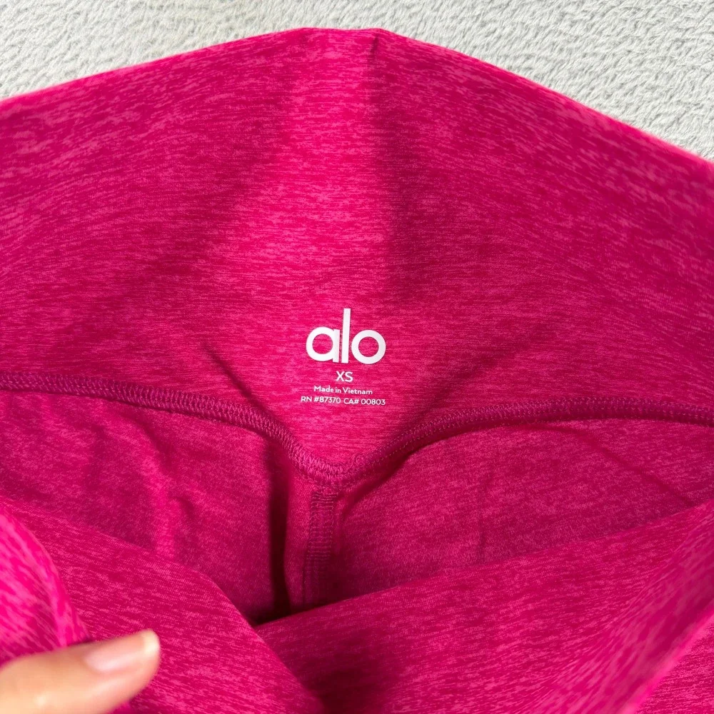 Alo Yoga Alosoft High-Waist Highlight Legging Women XS Pink Heathered 7/8 Length